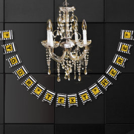 Jouw tekst Hier Goud, Zwart en Wit Streep Vlaggetjes