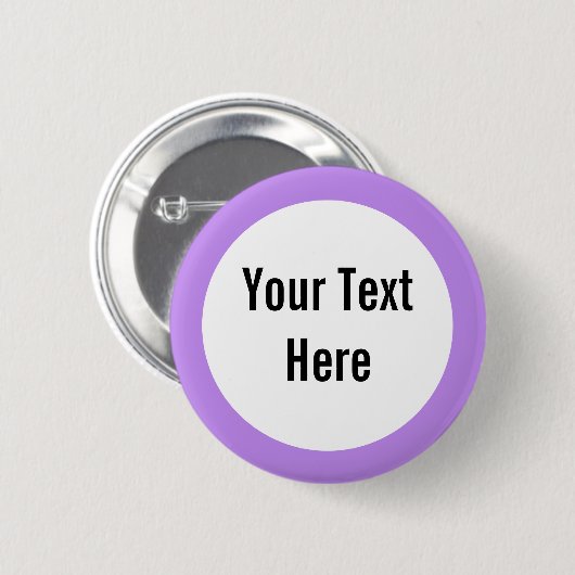 Jouw tekst Hier Lavendel Border Custom Button (Voorkant /achterkant)