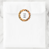 jouw tekst hier Leopard stijl Ronde Sticker (Tas)