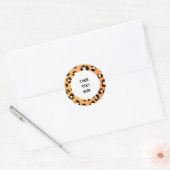 jouw tekst hier Leopard stijl Ronde Sticker (Envelop)