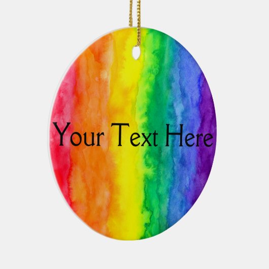 jouw tekst hier Rainbow Wash Circle Ornament (Rechts)