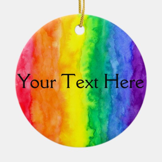 jouw tekst hier Rainbow Wash Circle Ornament (Voorkant)