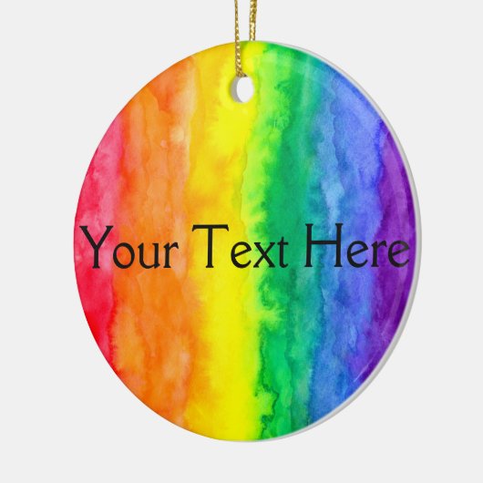 jouw tekst hier Rainbow Wash Circle Ornament (Links)
