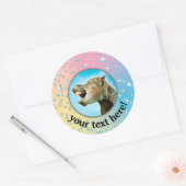 jouw tekst hier! ronde sticker (Envelop)