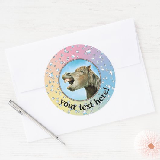 jouw tekst hier! ronde sticker (Envelop)