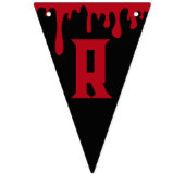 Jouw tekst Hier Rood Zwart Druppelend Bloed Hallow Vlaggetjes (Tweede vlag)
