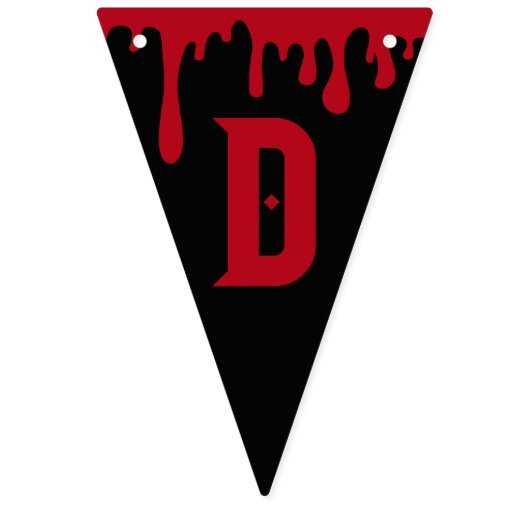 Jouw tekst Hier Rood Zwart Druppelend Bloed Hallow Vlaggetjes (Eerste vlag)