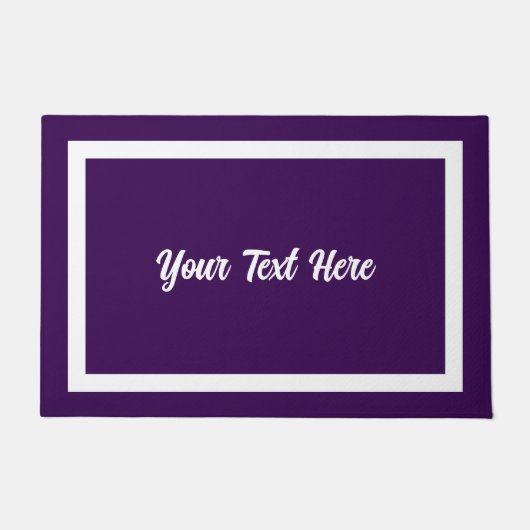 Jouw tekst Hier Script Moderne Deurmat Paarse (Voorkant)