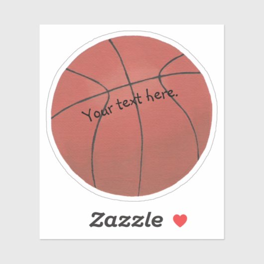 Jouw tekst hier, vinylBasketball-stickers Sticker (Vel)