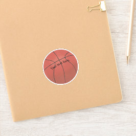 Jouw tekst hier, vinylBasketball-stickers Sticker