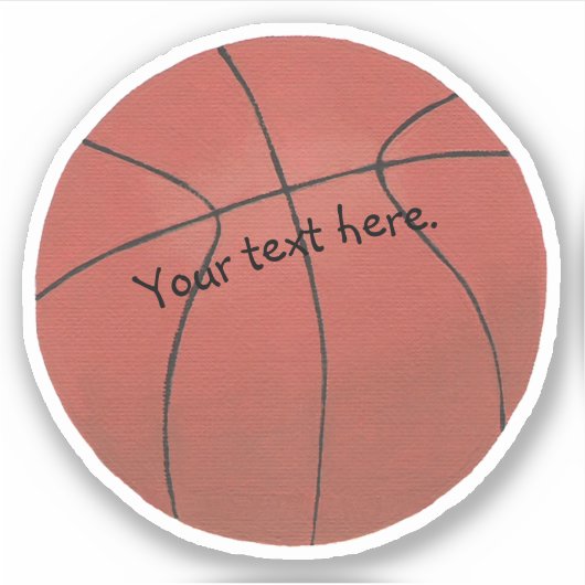 Jouw tekst hier, vinylBasketball-stickers Sticker (Voorkant)