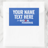 Jouw tekst Hier voor Biden Harris 2024 Rechthoekige Sticker (Tas)