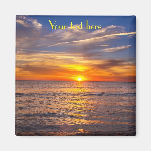 Jouw tekst hier zonsondergang magneet (Voorkant)