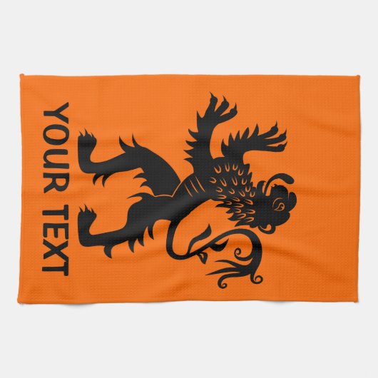 jouw tekst - Holland Lion Theedoek (Horizontaal)