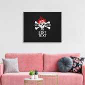 Jouw tekst Houd kalm rode kroonbeenderen Huid Canvas Afdruk (Insitu (Woonkamer))