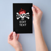 Jouw tekst Houd kalm rode kroonbeenderen Huid Flyer (Hand)