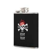 Jouw tekst Houd kalm rode kroonbeenderen Huid Heupfles (Links)