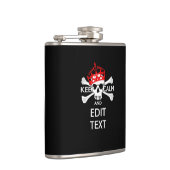 Jouw tekst Houd kalm rode kroonbeenderen Huid Heupfles (Rechts)