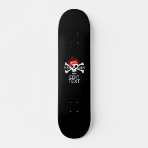 Jouw tekst Houd kalm rode kroonbeenderen Huid Skateboard