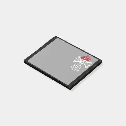 jouw tekst Houd kalm rode kroonbeenderen Post-it® Notes (Schuin)