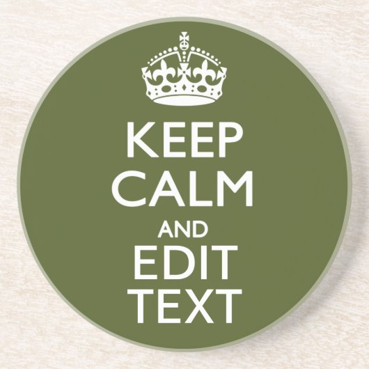 Jouw tekst houdt kalm en op het levende groene dec zandsteen onderzetter (Voorkant)