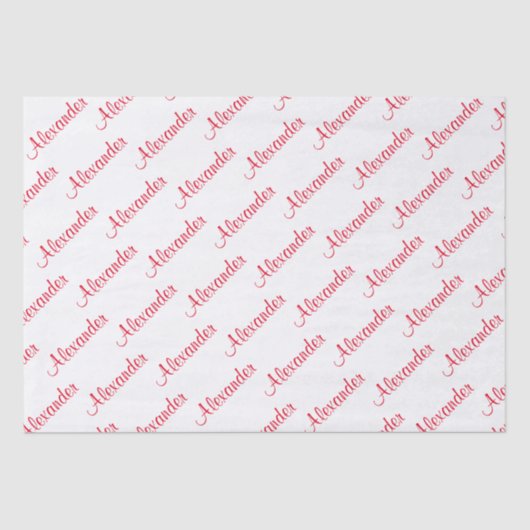 Jouw tekst: Jongen naam Rode verjaardag Thema Tissuepapier (Voorkant)