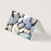 Jouw tekst Joy Hope Peace Faith Love Pebbles Kaart (Achterkant)