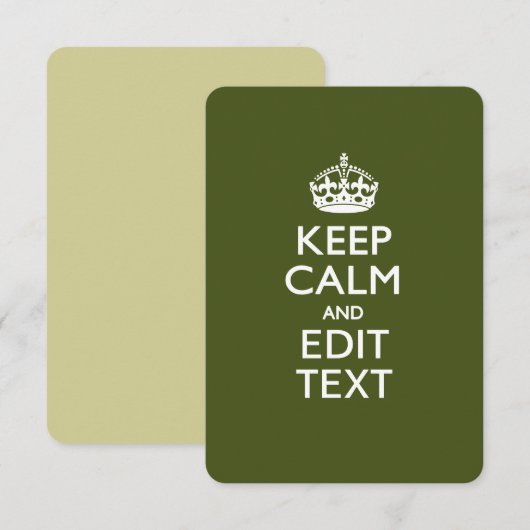 Jouw tekst kalm houden op olijfgroen decor (Voorkant / Achterkant)