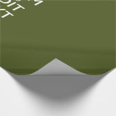 Jouw tekst kalm houden op olijfgroen decor cadeaupapier (Hoek)