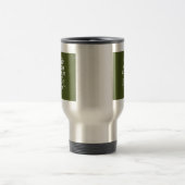 jouw tekst kalm houden op olijfgroen decor reisbeker (Center)