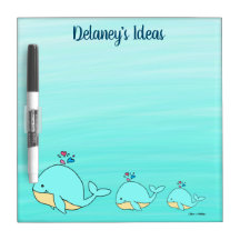 jouw tekst Kawaii Blue Whales in Ombre Zee