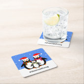 Jouw tekst kerst bij Penguin Kartonnen Onderzetters (Insitu)