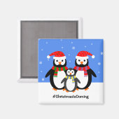 Jouw tekst kerst bij Penguin Magneet (Voorkant / Achterkant)