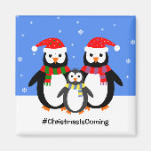 Jouw tekst kerst bij Penguin Magneet (Voorkant)