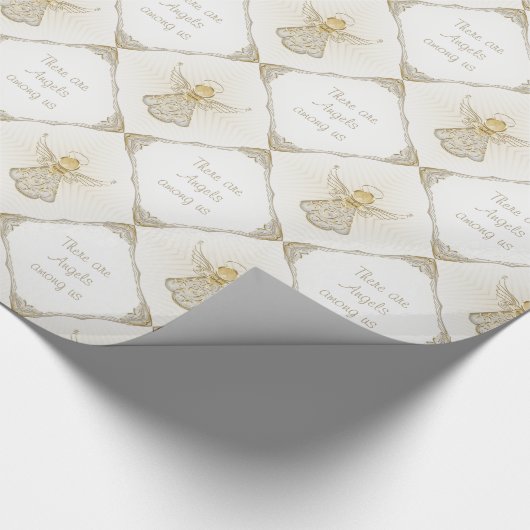 Jouw tekst - Kerstangel van Grace Pattern Cadeaupapier (Hoek)