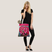 Jouw tekst: kerstbloem in Poinsettia Foto Tote Bag (Op model)