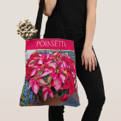 Jouw tekst: kerstbloem in Poinsettia Foto Tote Bag (Dichtbij)