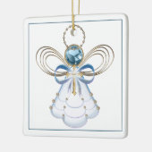 Jouw tekst: Kerstengel van het geloof Keramisch Ornament (Links)