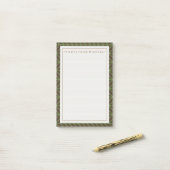 Jouw tekst | Khaki Herringbone Post-it® Notes (Op bureau)