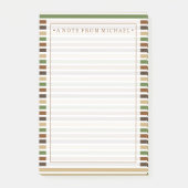 Jouw tekst | Khaki Stripes Post-it® Notes (Voorkant)