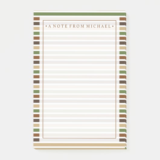 Jouw tekst | Khaki Stripes Post-it® Notes (Voorkant)