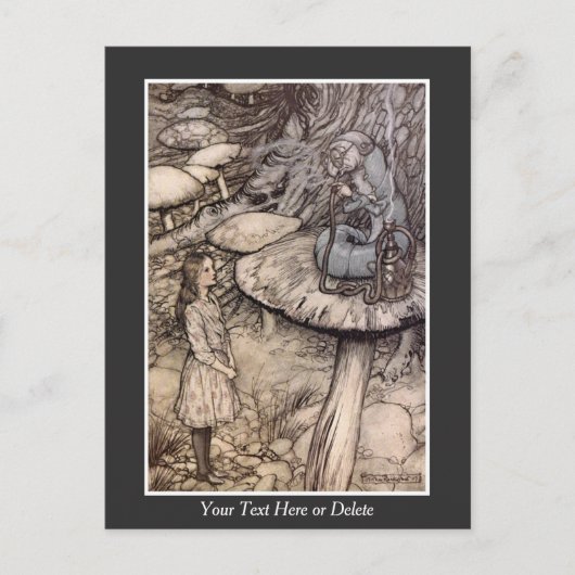 Jouw tekst/Kleur Alice met Caterstyle Rackham Art Briefkaart (Voorkant)