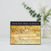 Jouw tekst/kleur Amerikaanse grondwet Wij het volk Briefkaart (Staand voorkant)