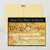 Jouw tekst/kleur Amerikaanse grondwet Wij het volk Briefkaart (Voorkant / Achterkant)