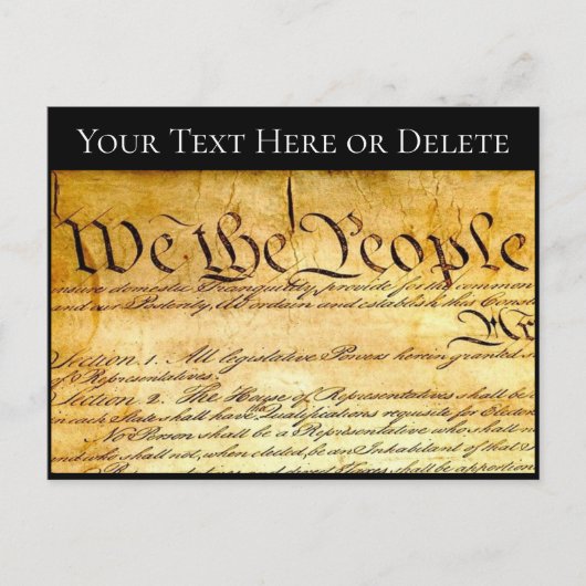 Jouw tekst/kleur Amerikaanse grondwet Wij het volk Briefkaart (Voorkant)