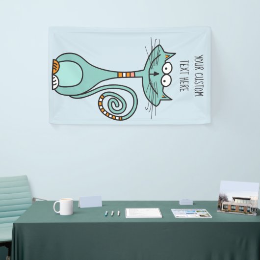 Jouw tekst & kleur Funny Cat aangepaste banner (Beurs)