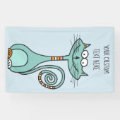 Jouw tekst & kleur Funny Cat aangepaste banner (Horizontaal)