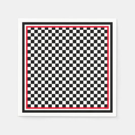 Jouw tekst/kleur Klassieke zwarte & witte toetsenb Servet