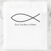 Jouw tekst/Kleur Zwart Ichthys Christelijk Vis Jes Rechthoekige Sticker (Tas)