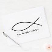 Jouw tekst/Kleur Zwart Ichthys Christelijk Vis Jes Rechthoekige Sticker (Envelop)